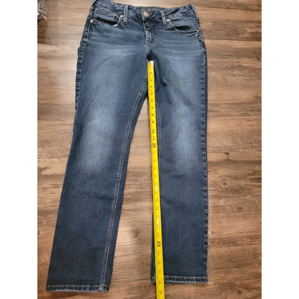 Silver Jeans Co Suki Straight Leg Blue Denim W32 L31